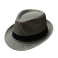 thumbnail image 1 of MSJUHEG derby hat Mens Fedora Hat Short Brim Fedora Mens Derby Hat Jazz Hat Fedora Hat Fedora Hats for Women British Sun Hat Hats for Men Mens Derby Hats Panama Hat Brown One Size, 1 of 3