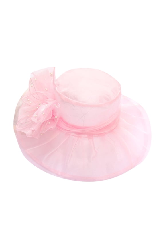 organza hat Fashion Wedding Hat Derby Hats for Women Sunday Hats for Women for Church Fancy Hats Organza Sun Hat Kentucky Derby Hats Derby Day Hats for Women Pink One Size