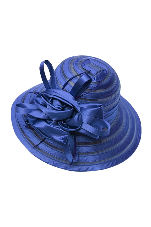 organza hat Formal Hats for Women Kentucky Derby Hats Sunday Hats for Women for Church Women Church Hats Fancy Hats for Women Derby Hats for Women Organza Sun Hat Navy One Size