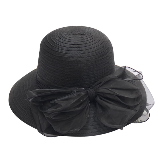 MSJUHEG organza hat Luxury Kentucky Derby Hats Women Church Hats Womens Dressy Hats Church Hats for Women Women Hats for Church Formal Hats for Women Kentucky Derby Hats Black One Size