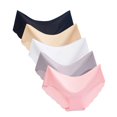 thumbnail image 1 of MSJUHEG panties Womens panties Women'S panties Non-Trace Ice Silk Breathable Midwaist Solid Color Underwear 5Pc Plus Size panties A S, 1 of 8