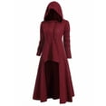 thumbnail image 1 of MSJUHEG womens long sleeve tops sweatshirt for women Acrylic Hooded Button front placket Long sleeves Lightweight oversized sweater Red XL, 1 of 6