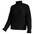 thumbnail image 1 of MSJUHEG womens sweaters turtleneck sweater women Cotton High Neck Pullover style Long sleeves Lightweight women's sweaters Black XL, 1 of 3