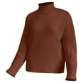 thumbnail image 1 of MSJUHEG womens sweaters turtleneck sweater women Cotton High Neck Pullover style Long sleeves Lightweight women's sweaters D S, 1 of 3