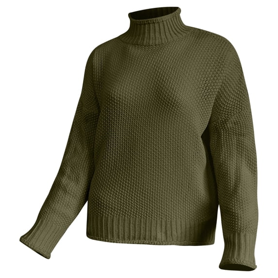 MSJUHEG womens sweaters turtleneck sweater women Cotton High Neck Pullover style Long sleeves Lightweight women's sweaters E L