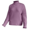 thumbnail image 1 of MSJUHEG womens sweaters turtleneck sweater women Cotton High Neck Pullover style Long sleeves Lightweight women's sweaters G 3XL, 1 of 3