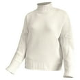 thumbnail image 1 of MSJUHEG womens sweaters turtleneck sweater women Cotton High Neck Pullover style Long sleeves Lightweight women's sweaters White S, 1 of 6