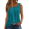 thumbnail image 1 of MSJUHEG Going Out Tops Womens Tank Square Neck Tank Top Women Womens Summer Tank Tops Halter Tops for Women Summer Pleated Square Neck Tunics Women Halter Top White L, 1 of 5