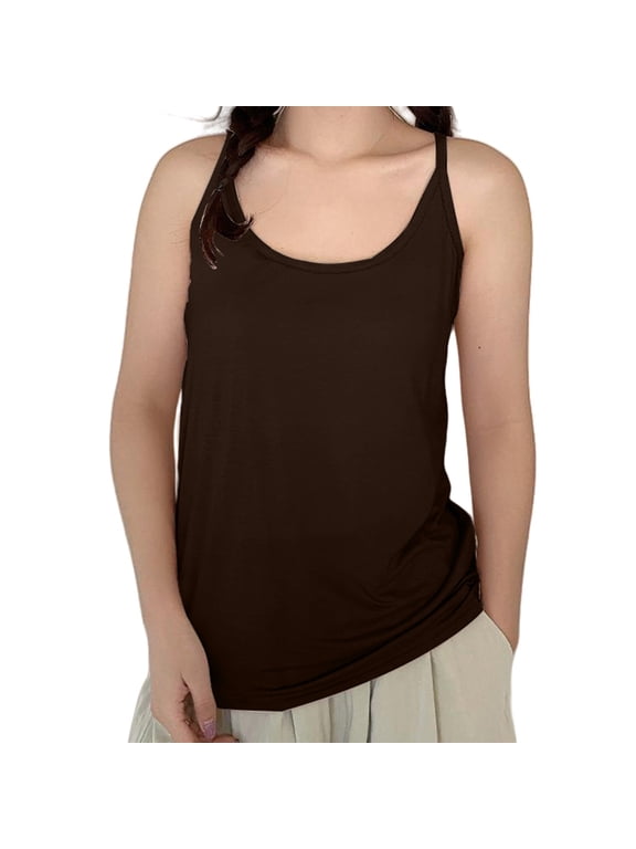 womens tops Sleeveless Tops for Women Womens Lightweight Tank Top Womens Tank Tops Summer Tops Trendy Sleeveless Shirts Soft Racerback Workout Womens Racerback Coffee M