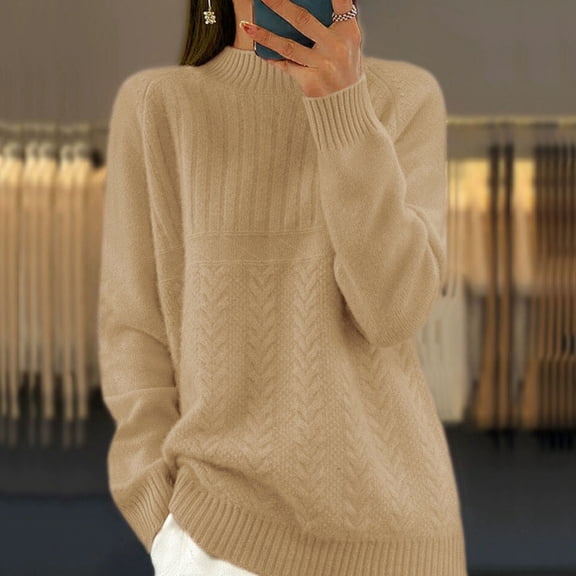 MSJbahu Dressy Womens Sweaters Yellow Knitted Chenille Solid Long Sleeve Crew Neck Pullover Sweaters for Teen Fitted