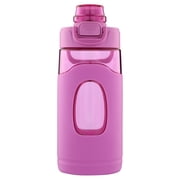 Mainstays Kids 16 oz Pink Tritan Silicone-Grip Water Bottle with Flip-Top Chug Lid