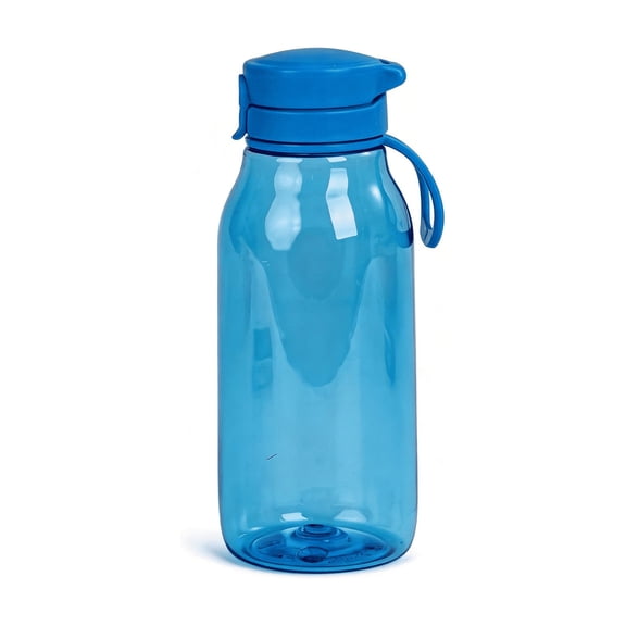 Mainstays Kids 16 oz Blue Plastic Water Bottle with Flip-Top Chug Lid
