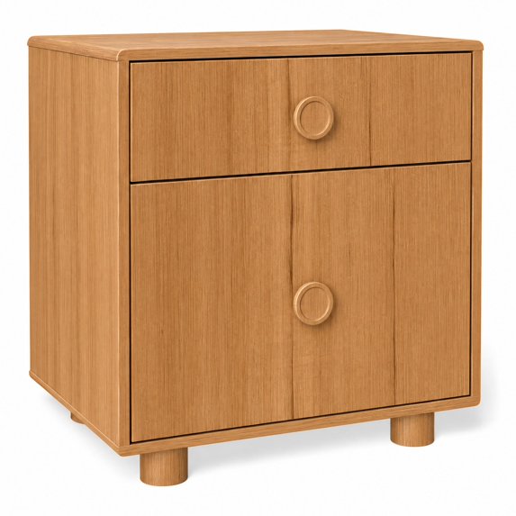 Mainstays Kids Two Drawer Nightstand, Natural Teak