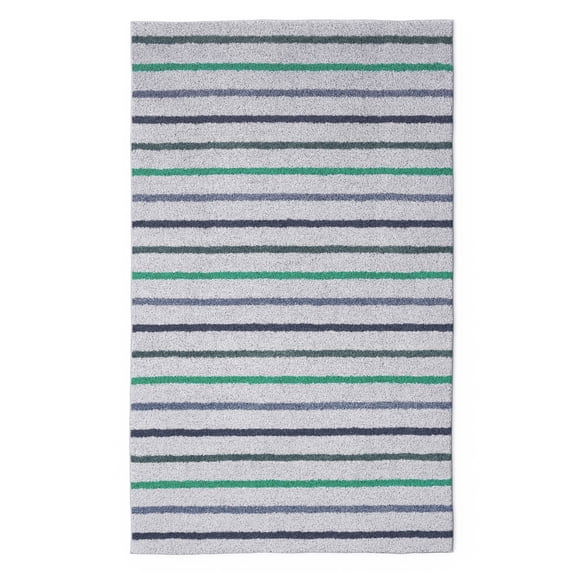 Mainstays Kids Tufted Blue and Green Stripe Area Rug, 3' x 5'