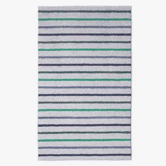 Mainstays Kids Tufted Blue and Green Stripe Area Rug, 3' x 5'