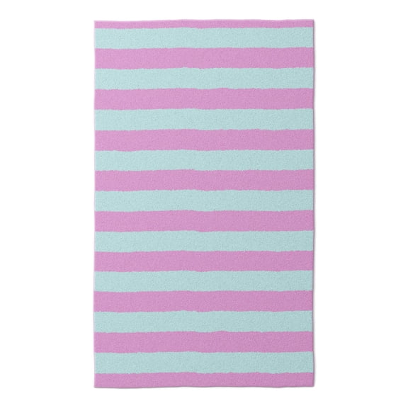 Mainstays Kids Tufted Pink and Light Purple Stripe Washable Area Rug, 3' x 5'