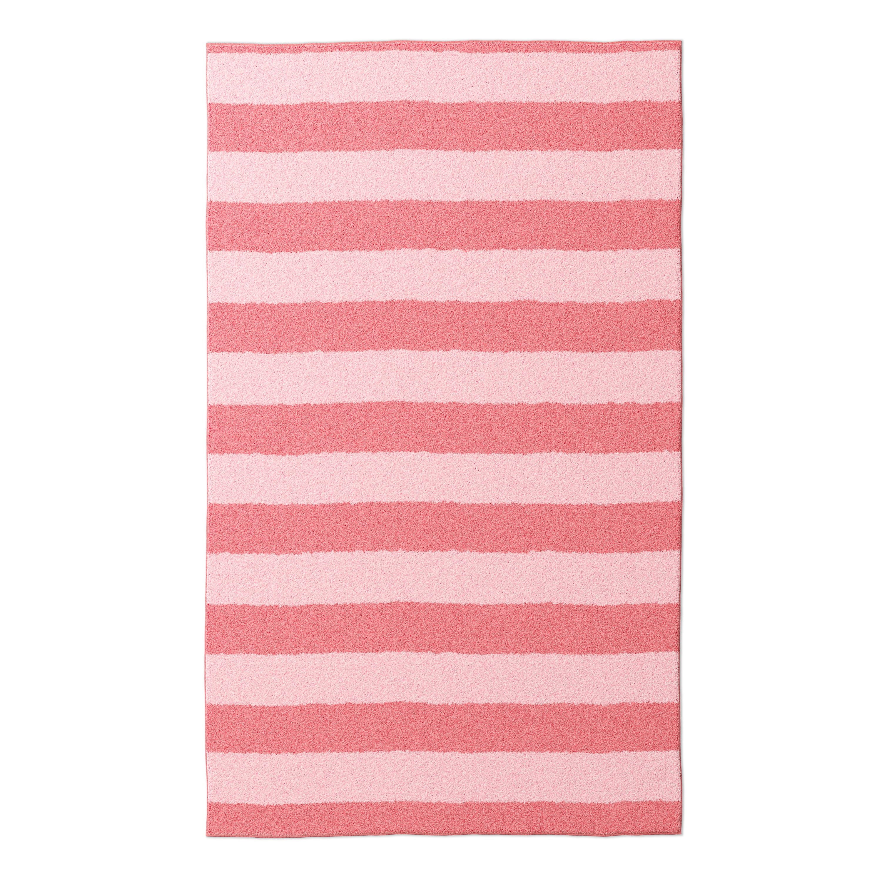 Mainstays Kids Washable Tufted Pink Stripe Area Rug, 3 ft x 5 ft