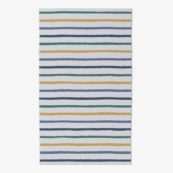 Mainstays Kids Tufted Yellow and Green Stripe Washable Area Rug, 3' x 5'