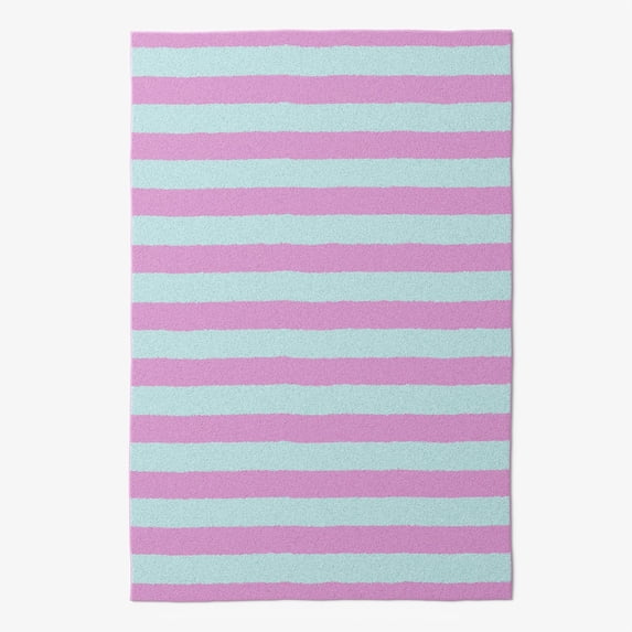 Mainstays Kids Tufted Pink and Light Purple Stripe Washable Area Rug, 4' x 6'