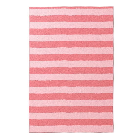 Mainstays Kids Tufted Pink Stripe Washable Area Rug, 4' x 6'