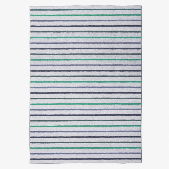 Mainstays Kids Tufted Blue and Green Stripe Area Rug, 5' x 7'