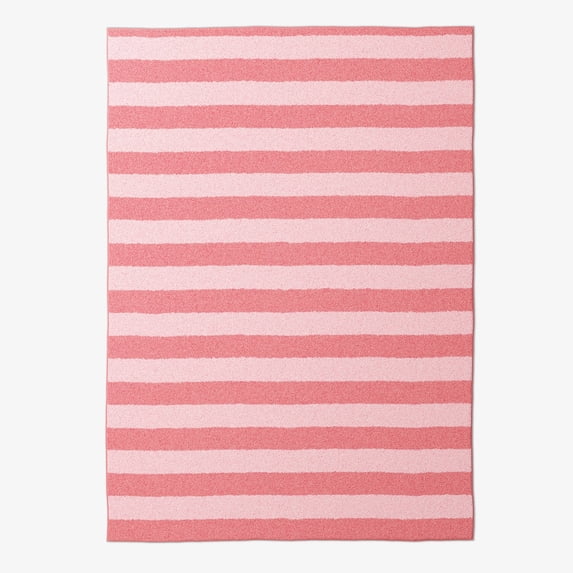 Mainstays Kids Tufted Pink Stripe Washable Area Rug, 5' x 7'