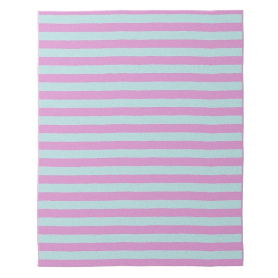 Mainstays Kids Tufted Pink and Light Purple Stripe Washable Area Rug, 8' x 10'