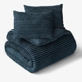 thumbnail image 1 of Mainstays Kids Dark Blue Solid Plush Ribbed Corduroy Comforter Set, Full/Queen, 3 Pieces, 1 of 6