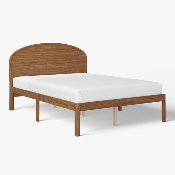 Mainstays Kids Full Size Wood Platform Bed Frame, Walnut