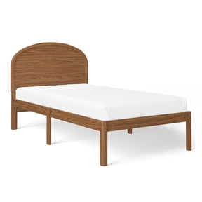 Mainstays Kids Twin Wood Platform Bed Frame, Warm Walnut