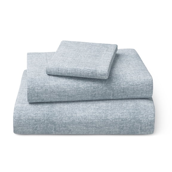 Mainstays Kids 100% Cotton Percale Bed Sheet Set, Twin, Blue, 3 Pieces