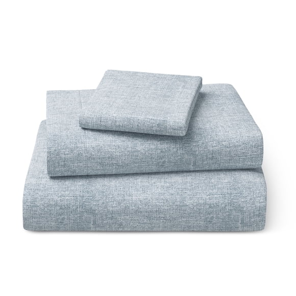 Mainstays Kids 100% Cotton Percale Bed Sheet Set, Twin, Blue, 3 Pieces