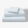 thumbnail image 1 of Mainstays Kids 100% Cotton Percale Bed Sheet Set, Twin, Aqua Stripe, 3 Pieces, 1 of 7