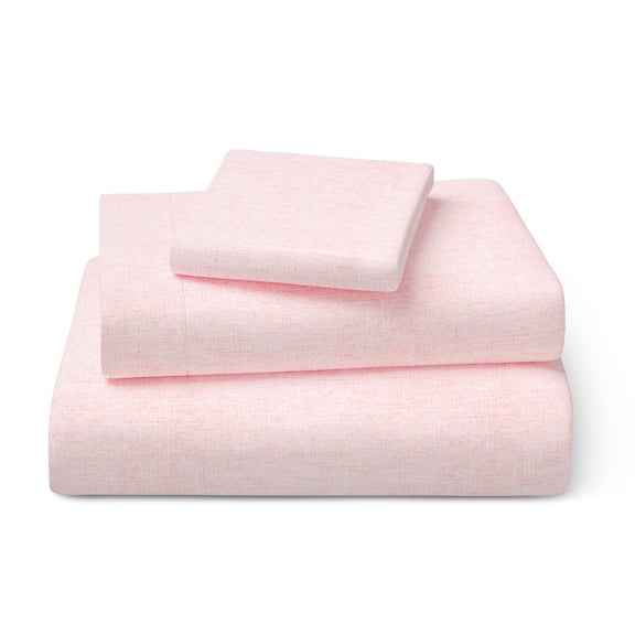 Mainstays Kids 100% Cotton Percale Bed Sheet Set, Twin, Pink, 3 Pieces