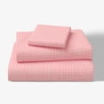 thumbnail image 1 of Mainstays Kids 100% Cotton Percale Bed Sheet Set, Twin, Pink Grid, 3 Pieces, 1 of 7