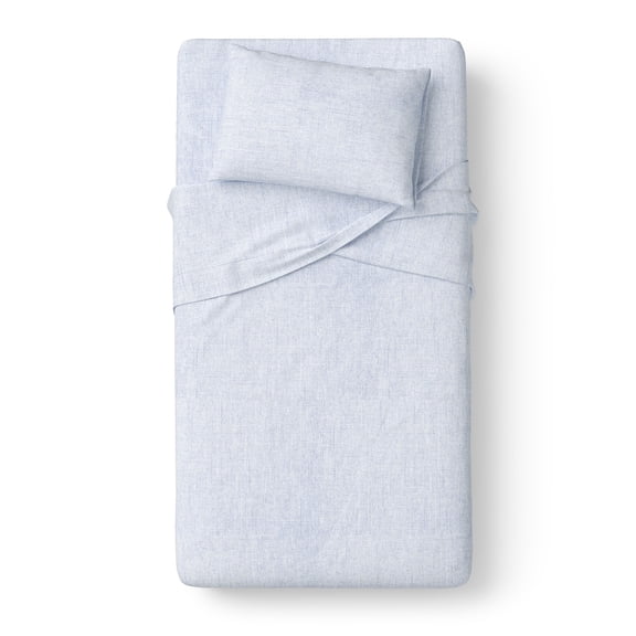 Mainstays Kids 100% Cotton Percale Bed Sheet Set, Twin, Light Purple, 3 Pieces