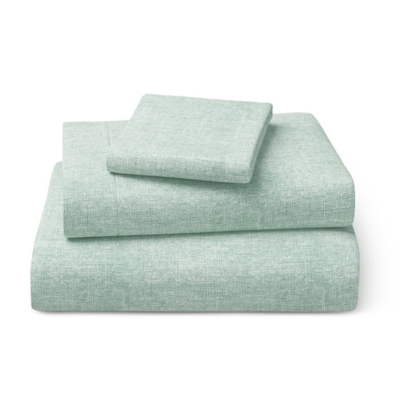 Mainstays Kids 100% Cotton Percale Bed Sheet Set, Twin, Light Green, 3 Pieces