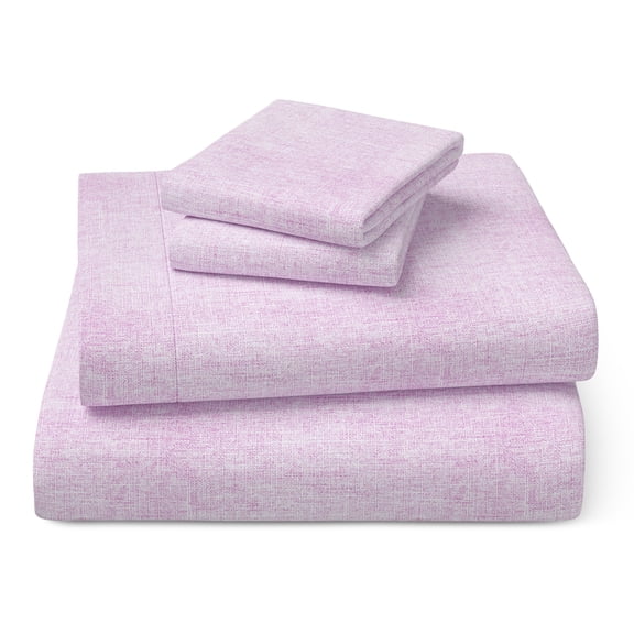 Mainstays Kids 100% Cotton Percale Bed Sheet Set, Queen, Vibrant Orchid, 4 Pieces