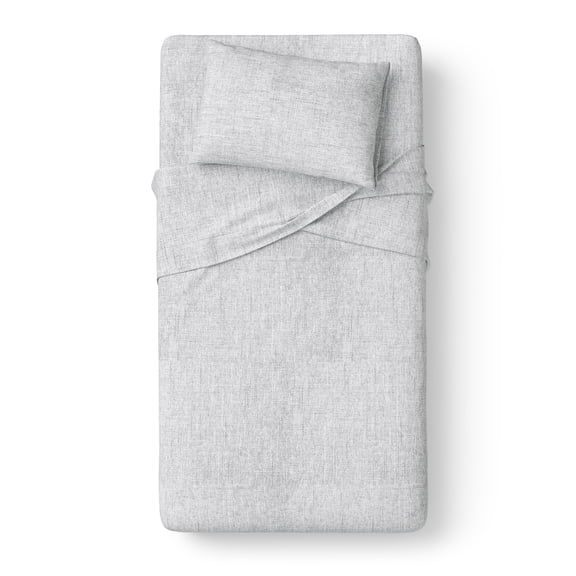 Mainstays Kids 100% Cotton Percale Bed Sheet Set, Twin, Gray, 3 Pieces