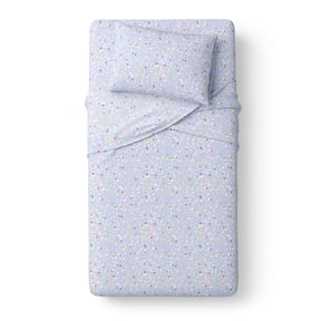 Mainstays Kids 100% Cotton Percale Bed Sheet Set, Twin, Stars, 3 Pieces
