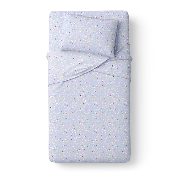 Mainstays Kids 100% Cotton Percale Bed Sheet Set, Twin, Stars, 3 Pieces