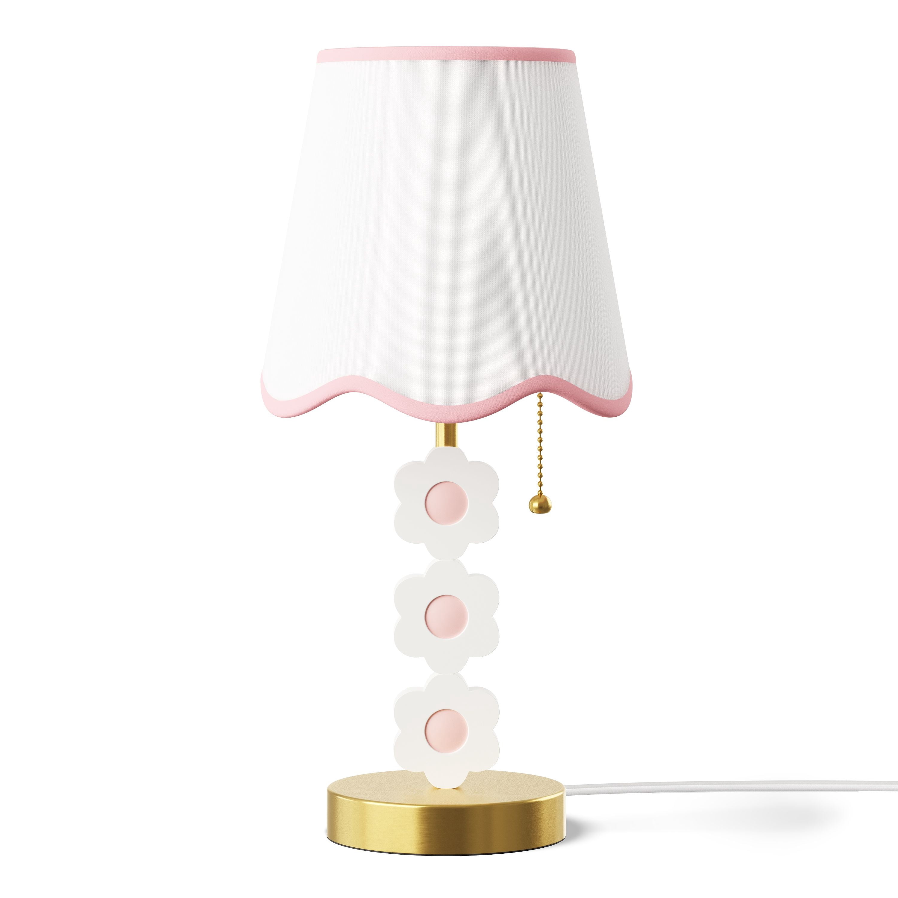 Mainstays Kids 16 in Antique Brass Daisy Table Lamp with Scalloped