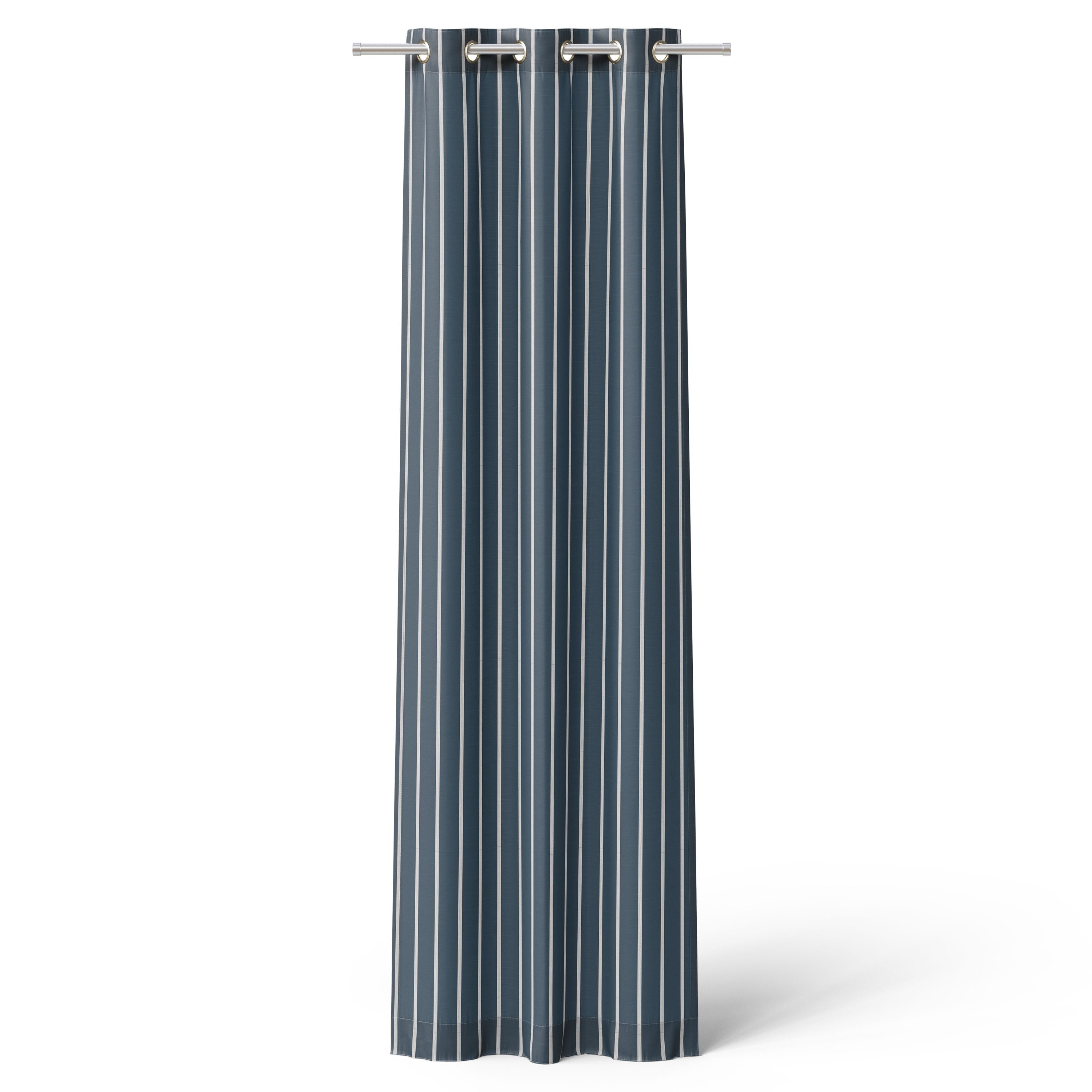 Mainstays Kids Blue and White Stripe Light-Filtering Grommet Single Curtain Panel, 38 in W x 84 in L