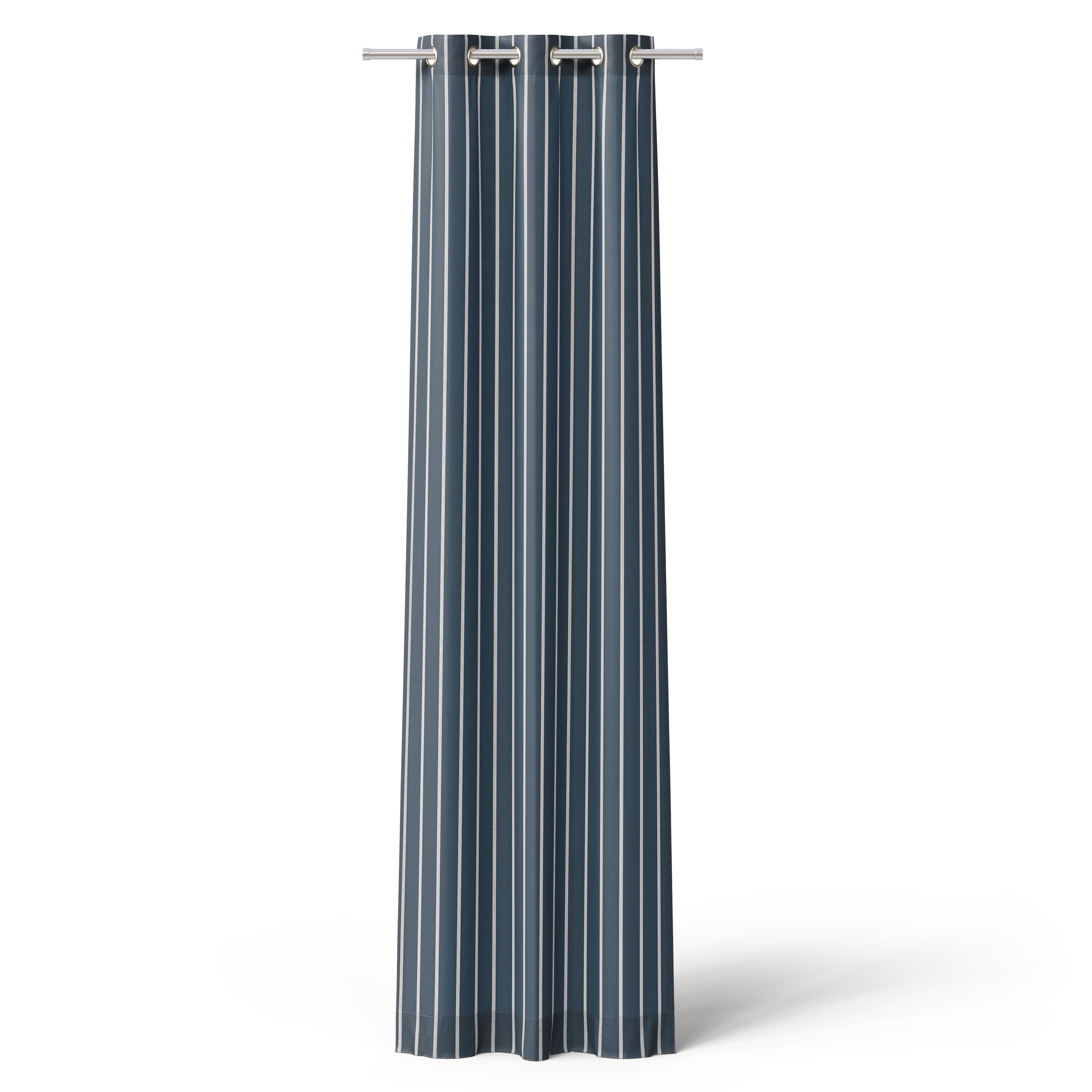 Mainstays Kids Light Filtering Grommet Single Curtain Panel, Blue and White Stripe, 38 in W x 95 in L