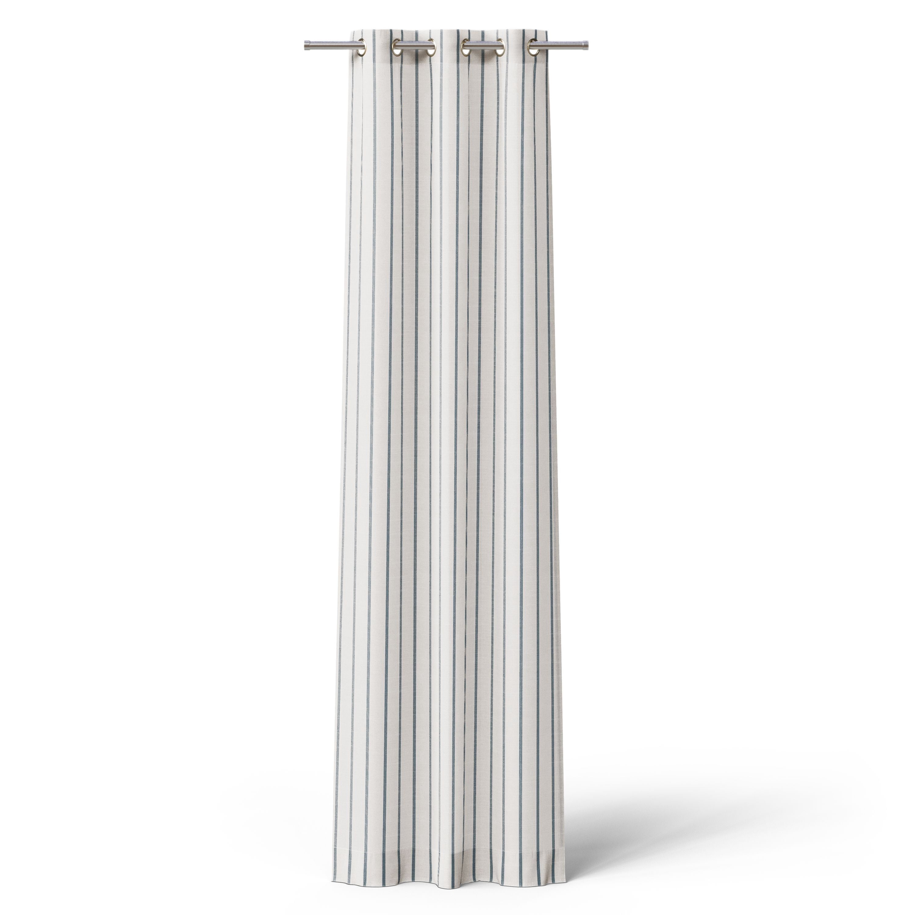 Mainstays Kids White and Blue Stripe Light Filtering Grommet Single Curtain Panel, 38" W x 95" L