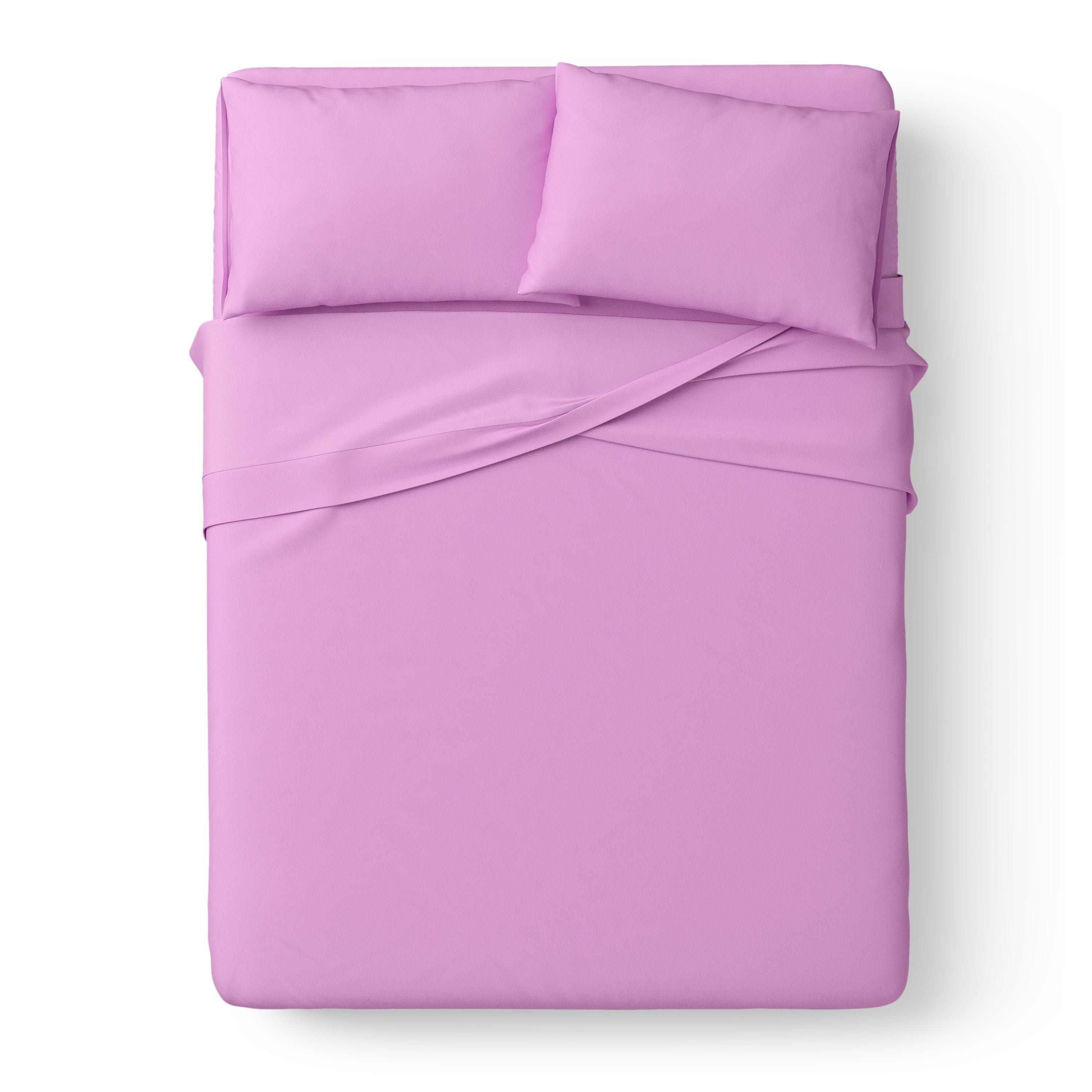Mainstays Kids Microfiber Bed Sheet Set, Full, Vibrant Orchid, 4 Pieces