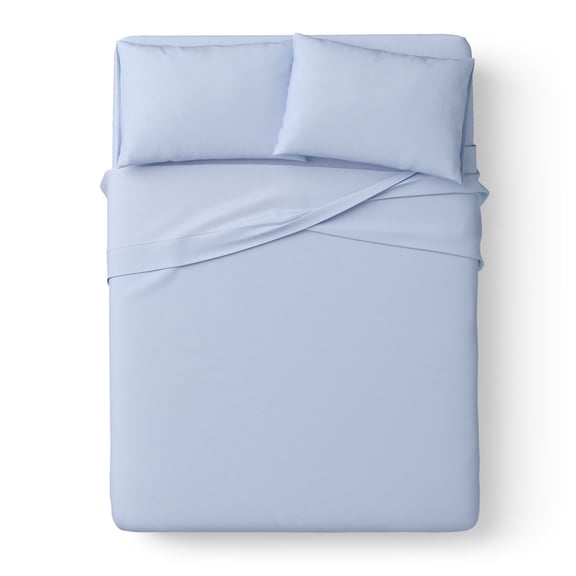 Mainstays Kids Microfiber Bed Sheet Set, Full, Light Purple, 4 Pieces