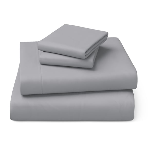 Mainstays Kids Microfiber Bed Sheet Set, Full, Gray, 4 Pieces
