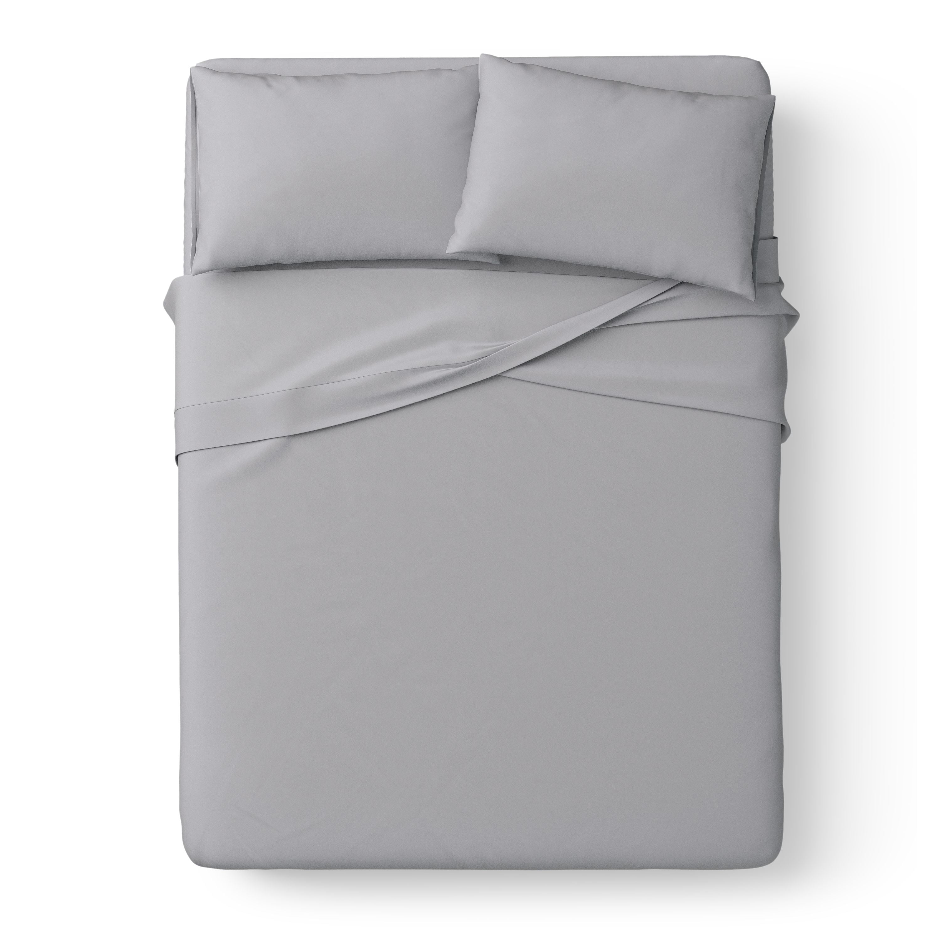 Mainstays Kids Microfiber Bed Sheet Set, Full, Gray, 4 Pieces