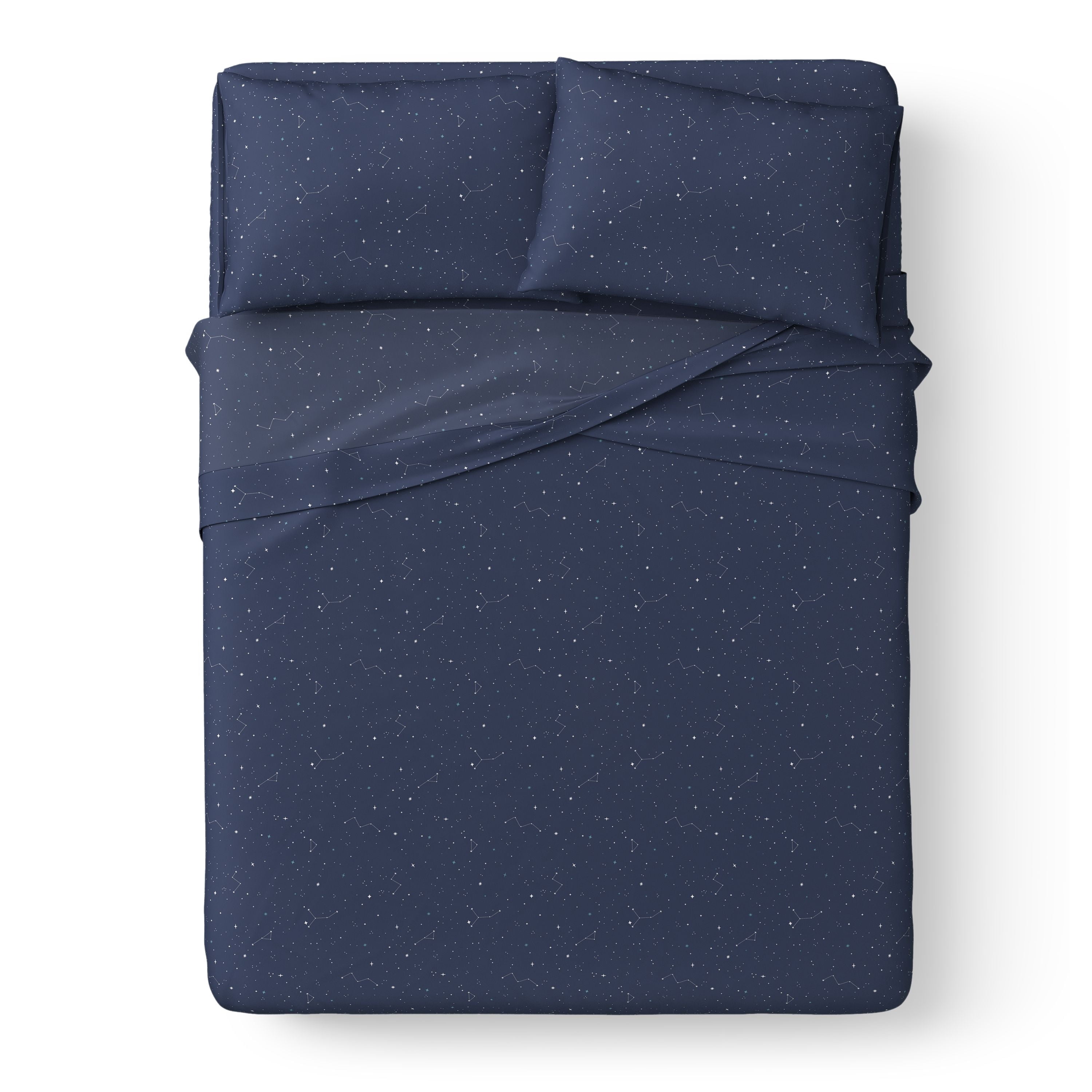 Mainstays Kids Microfiber Bed Sheet Set, Queen, Space, 4 Pieces